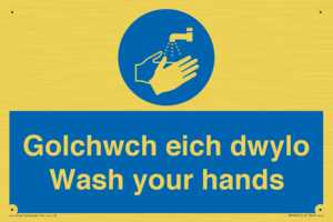 golchwch eich dwylo / wash your hands - safety sign